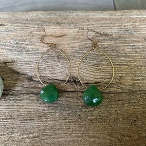 COPY - Green loop gemstone earrings